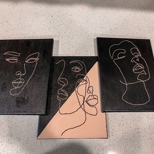 Handmade BoHo Line Art Paintings